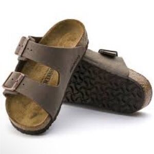 Birkenstock Arizona Kids Double Strap Leather Sandals Adjustable Straps US 2.5-3